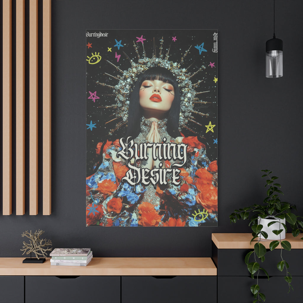 Praying for Burning Desire Matte Canvas Wall Art — Stretched 1.25"