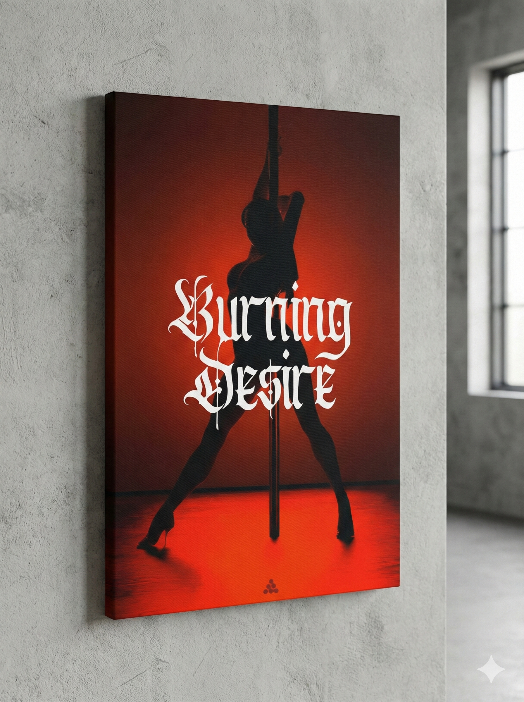 Burning Desire Pole Dancer Matte Canvas Wall Art