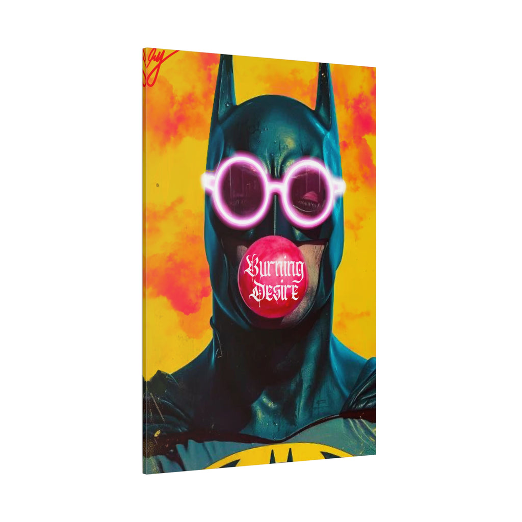 Pop Art Batman Canvas Print – 'Burning Desire' Matte Stretched Wall Art