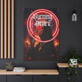 Matte Canvas Print — "Burning Desire" Neon Gothic Woman Wall Art